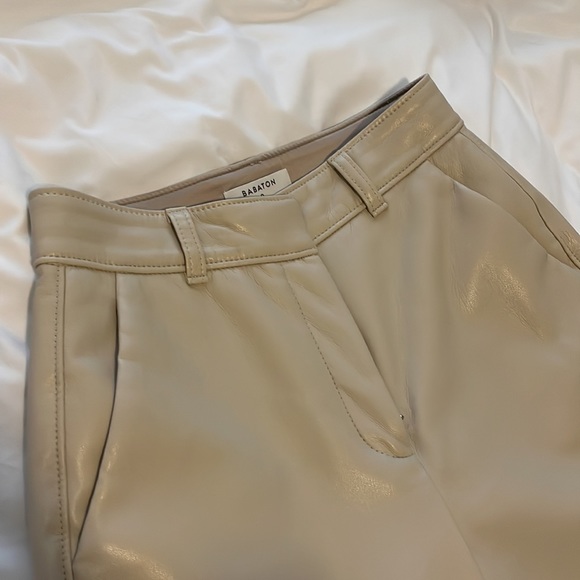 Aritzia Babaton Command leather Pant in Light Taupe - Picture 3 of 5